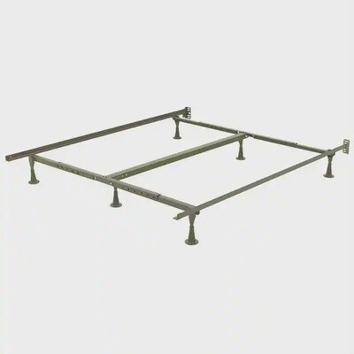 Queen and King size Metal Bed Frame with Wide Stance Glide Legs and Headboard Brackets