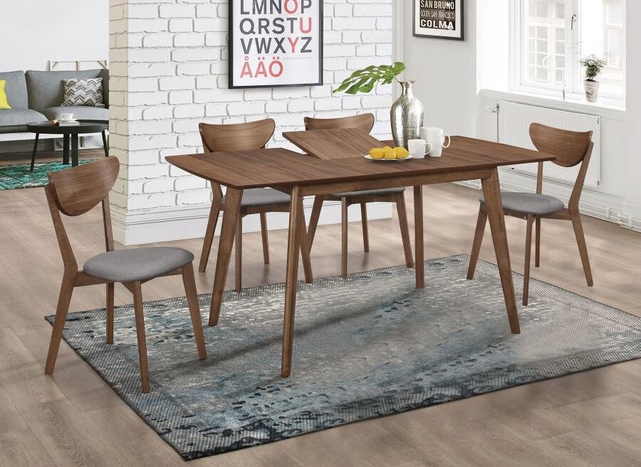 Dining Room Set Natural Walnut and Grey