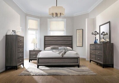 5-piece Queen Bedroom Set Grey Oak