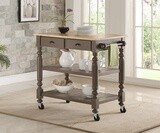 Payson Taupe Kitchen Cart