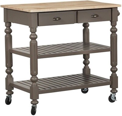 Payson Taupe Kitchen Cart