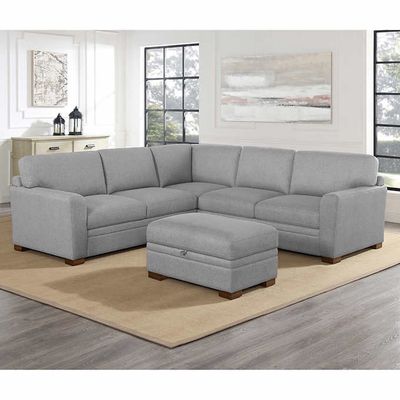 Langdon Fabric Sectional with Storage Ottoman