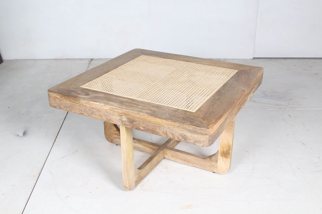 Mango Wood Cane Coffee Table