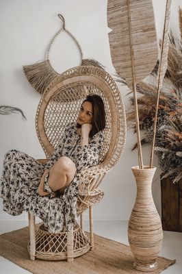 Tall Rattan Floor Vase 30