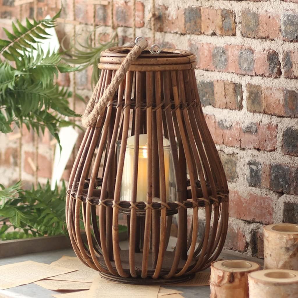 Standing Wicker LED Lanterns (Lamp ) LARGE