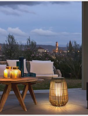 Standing Wicker LED Lanterns (Lamp )  SMALL