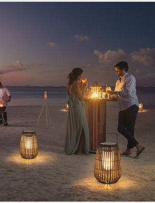 Standing Wicker LED Lanterns (Lamp )  SMALL