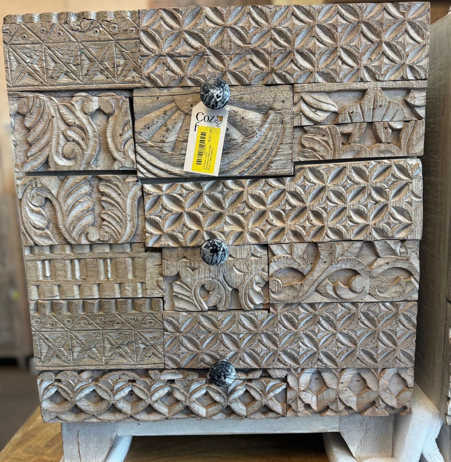 3Drawer Indian Reclaimed Wood Nightstand
