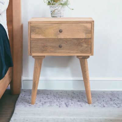 Natural 2-Drawer nightstand