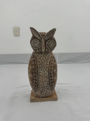 Wood Carved Owl 15&quot;
