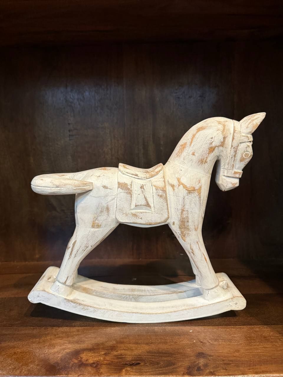 Shabby Chic Wood Horse Sculpture 12&quot;