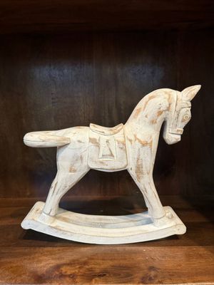 Shabby Chic Wood Horse Sculpture 12