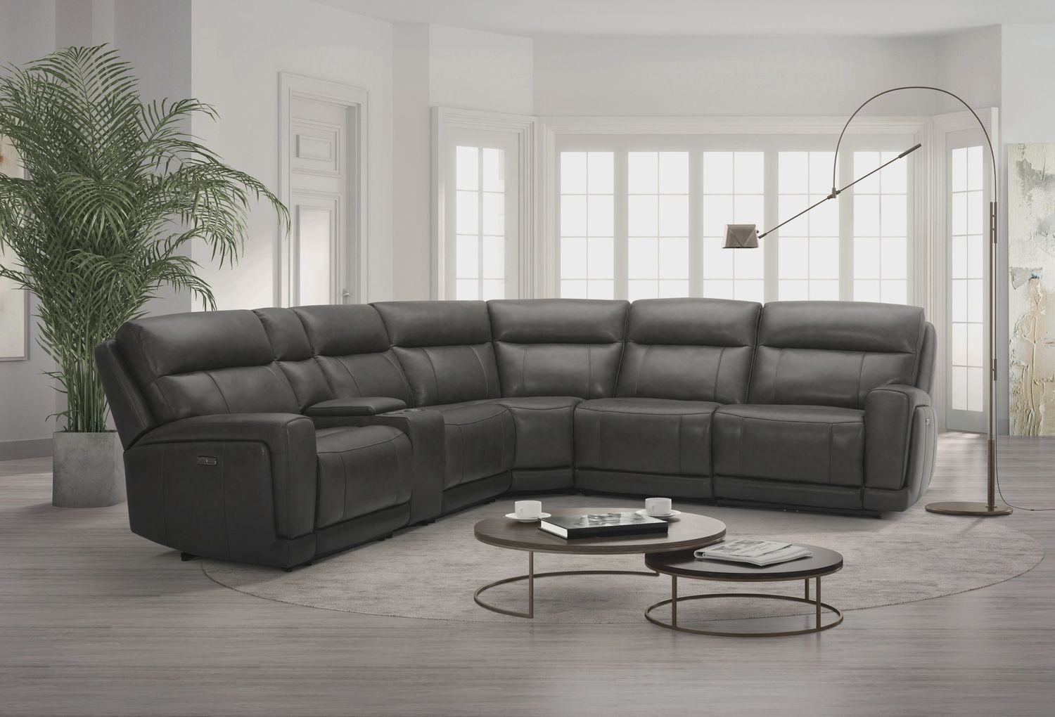 Lauretta 6-piece Leather Power Reclining Sectional