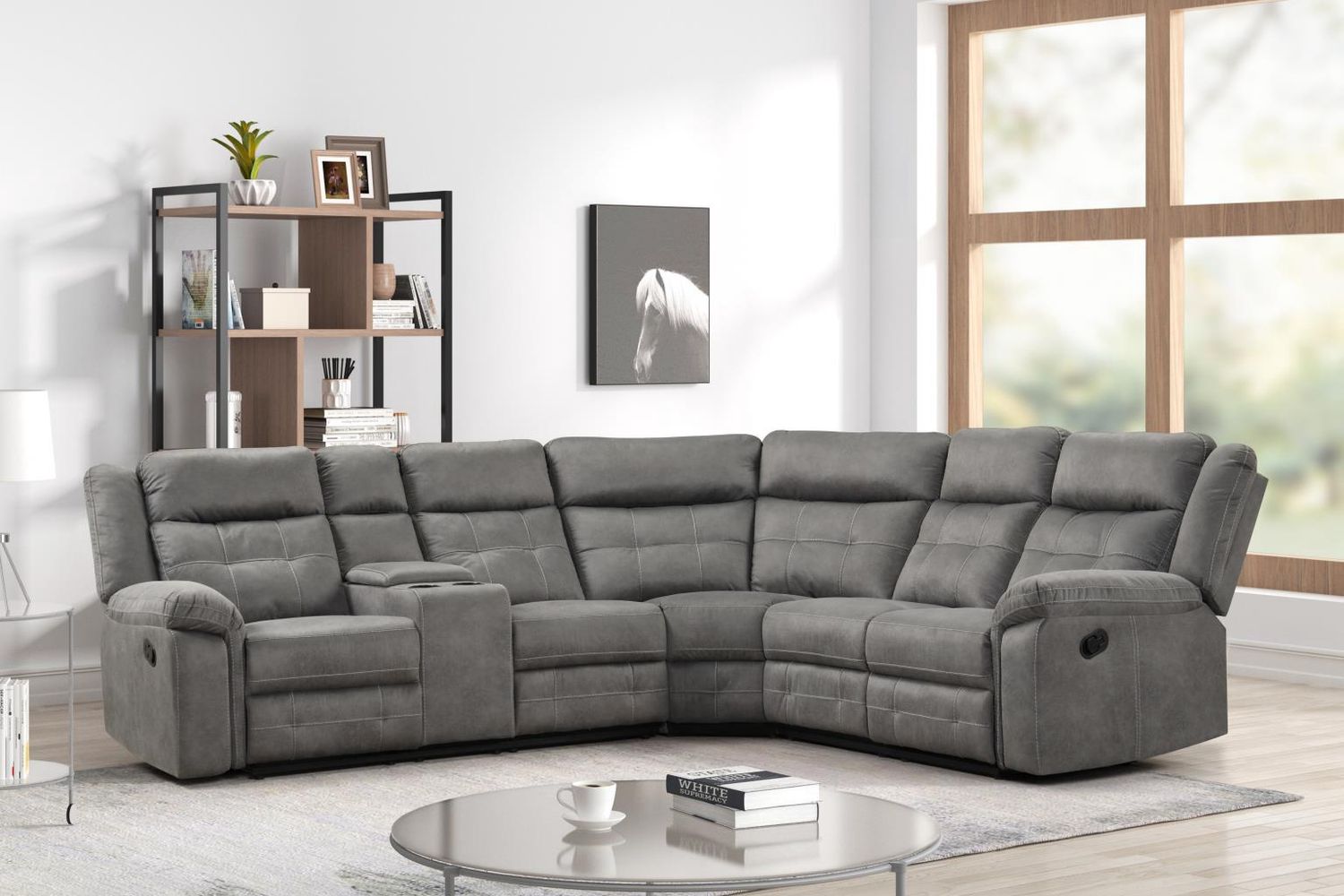 3 pieces Leather Reclining Sectional