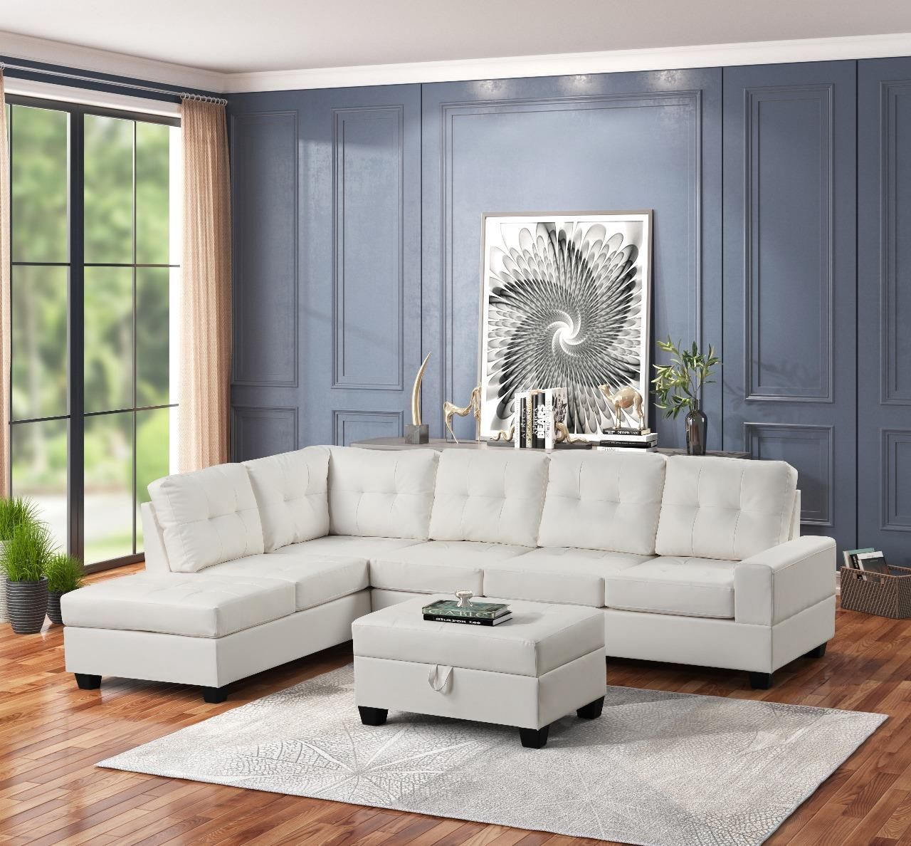 white sectional couch