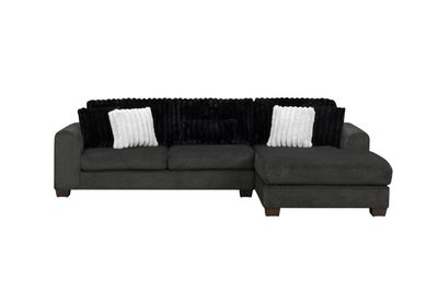 Fabric Sectional Dark Grey Cord