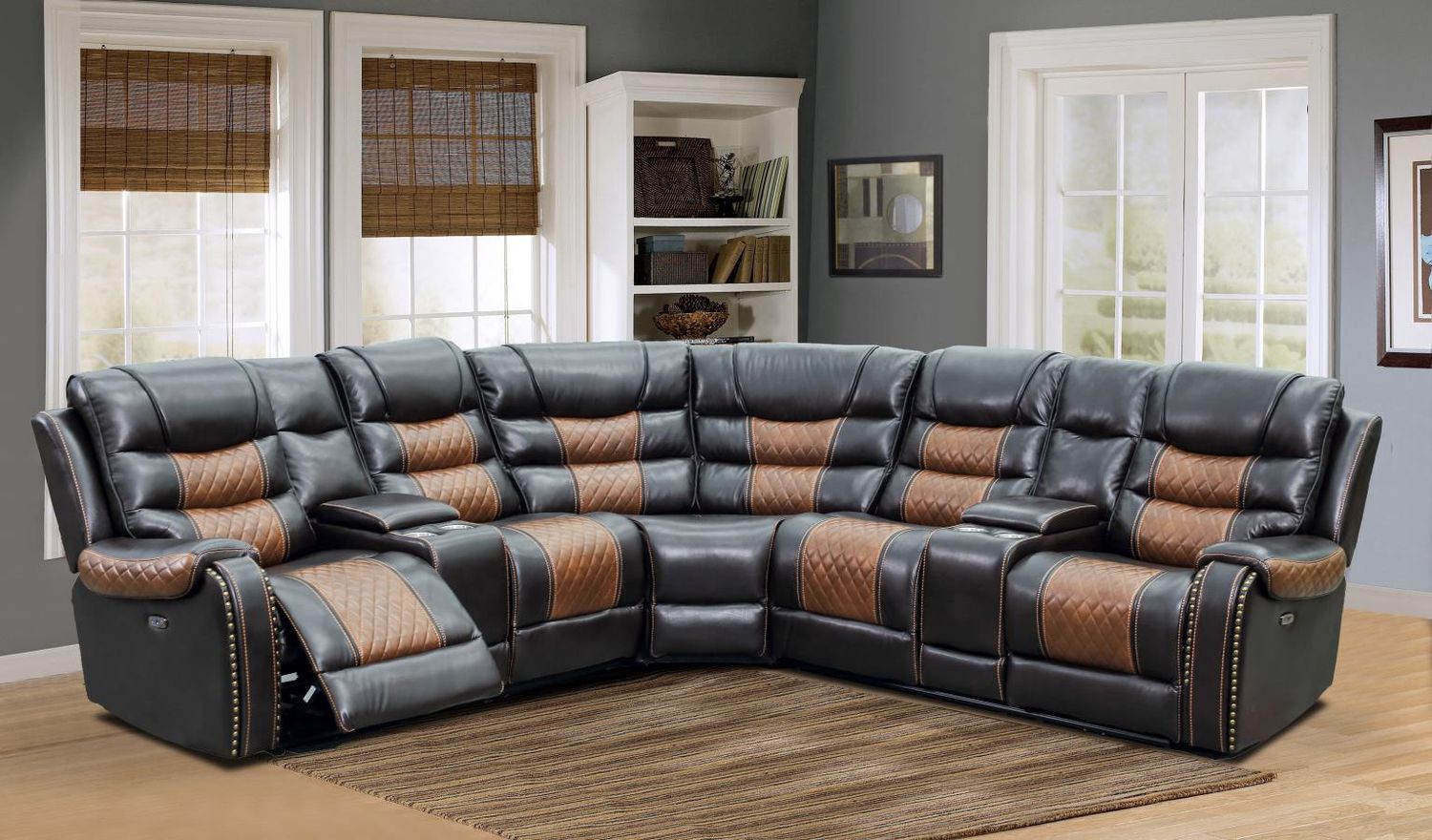 Manual Recliner Sectional with Storage