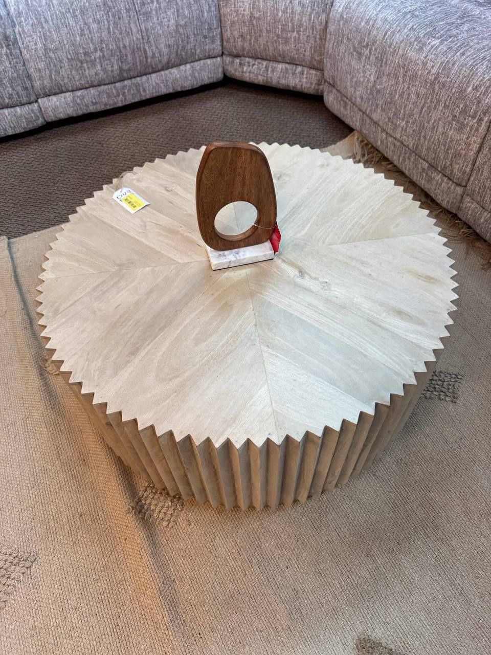 coffee table in natural wood, Colour: White