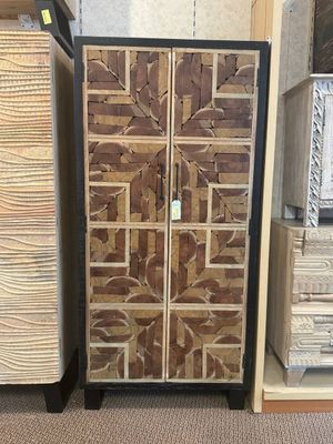 Contemporary 2-Door Accent Cabinet, Brown