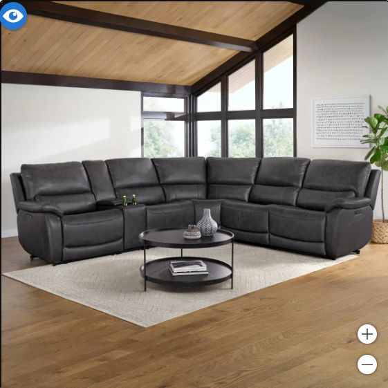 Wylder Leather Power Reclining Sectional with Power Headrests