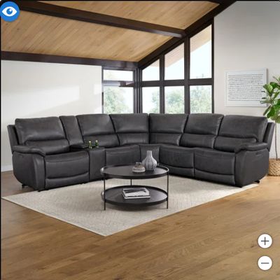 Wylder Leather Power Reclining Sectional with Power Headrests