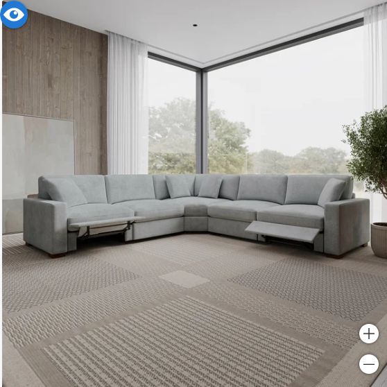 Henredon Selene 3-piece Sectional with Power Footrests
