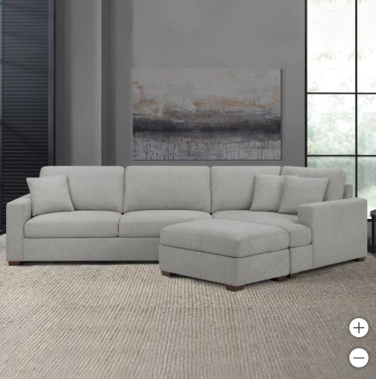 Thomasville Ezra Fabric Sectional with Ottoman