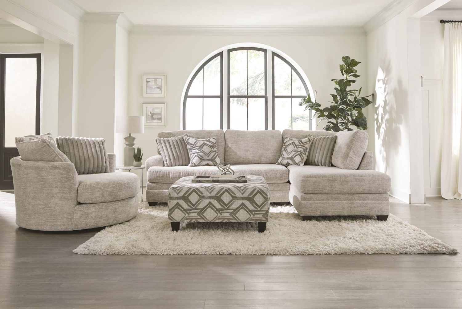 Industries Galactic 2-Piece Oyster Arm Facing Chaise Sectional