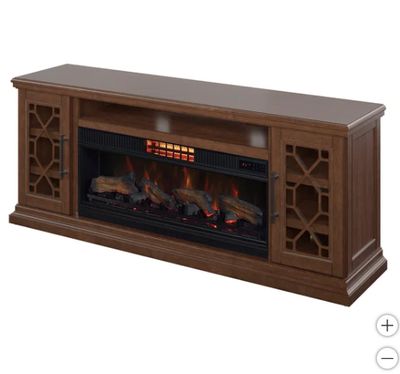 Ryder 74" TV Console with Classic Flame Cool Glow 2-in-1 Electric Fireplace and Fan