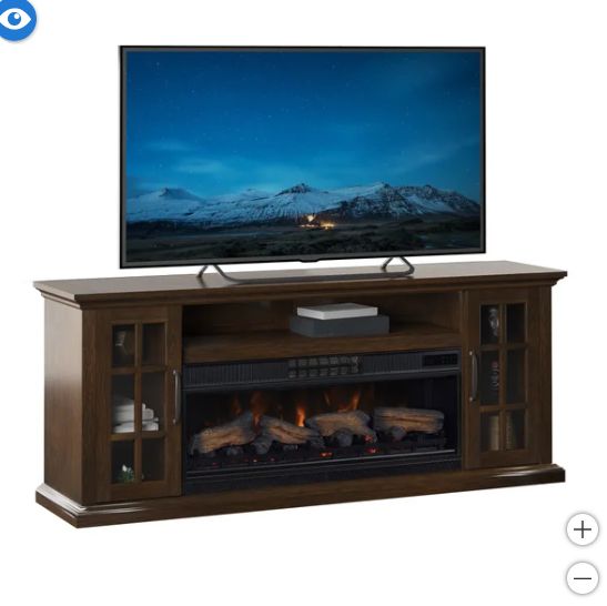 Mayson TV Console with Classic Flame Cool Glow 2-in-1 Electric Fireplace and Fan