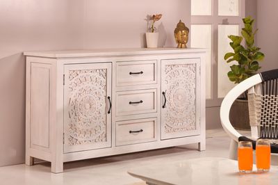 Carved Lace 3 Drawer 2 Door Sideboard