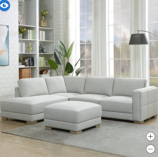 Drayden Fabric Sectional with Ottoman
