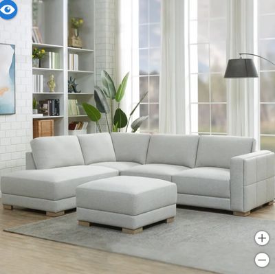 Drayden Fabric Sectional with Ottoman
