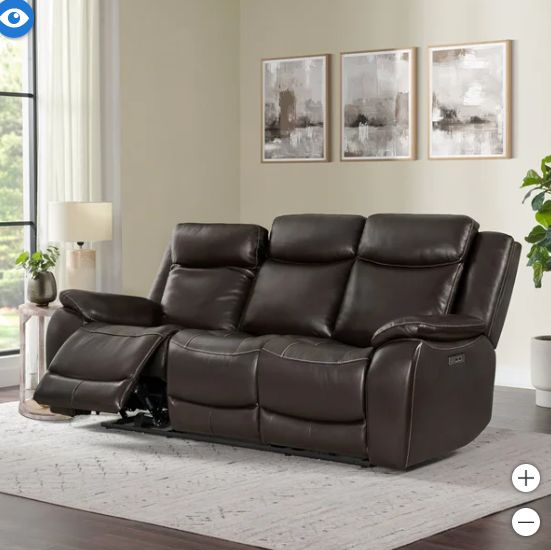 Harvey Leather Power Reclining Sofa with Power Headrests