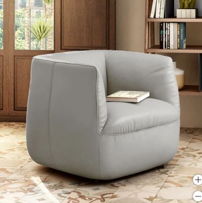 Natuzzi Group Leather Swivel Accent Chair