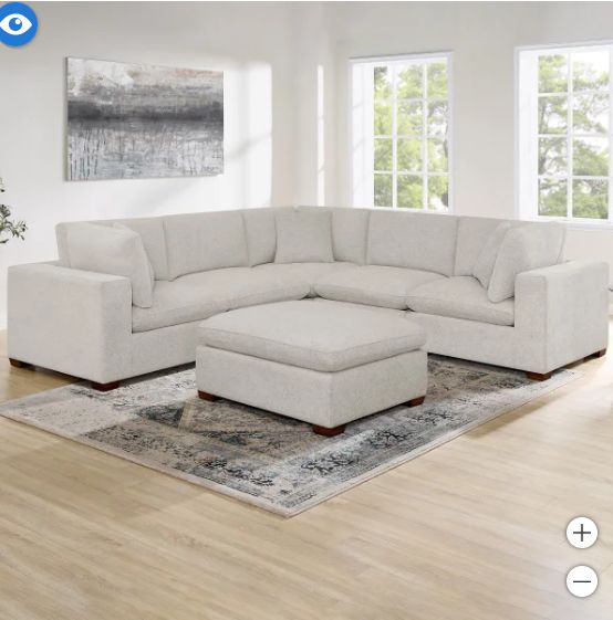 Thomasville Lowell 6-piece Modular Sectional, Colour: Light Gray