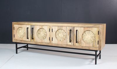 Mango Wood and Cane TV Cabinet