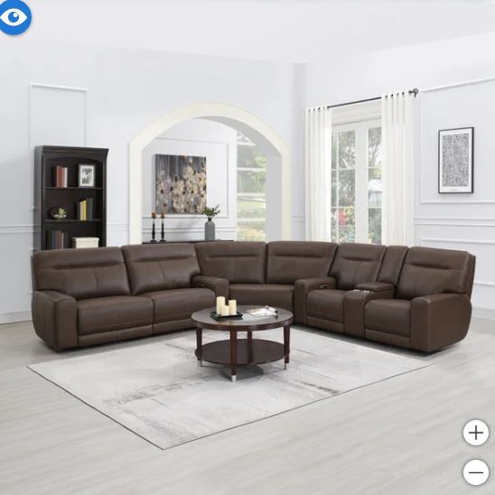 Leather Power Reclining Sectional