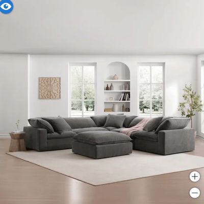 Sereen Sectional 6-piece Fabric Modular Dark Gray