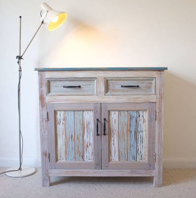 Leigh Whitewash Wood Storage Cabinet