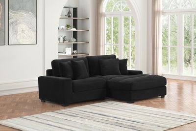 7Pc Modular Sectional Set Black