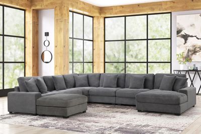7Pc Modular Sectional Set Gray