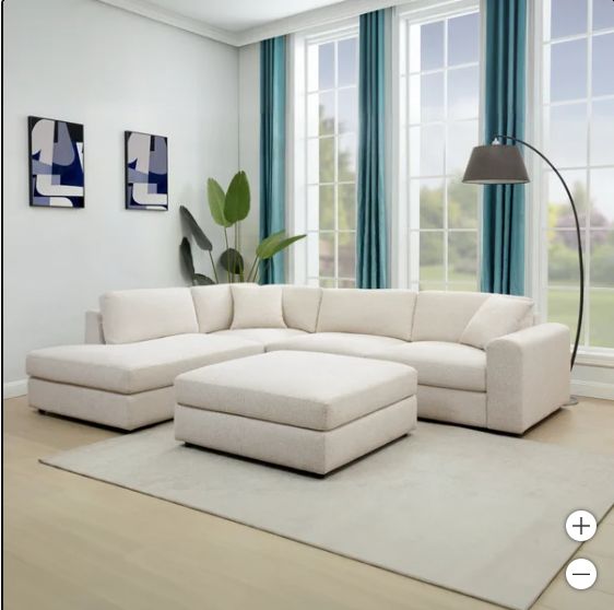 Andee Fabric Sectional with Ottoman
