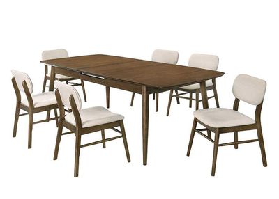 Oak Color 5PC Dining Table Set, Dining Table and 4 Chairs
