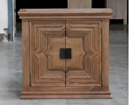 Natural 2-Door Accent Cabinet with Shelves