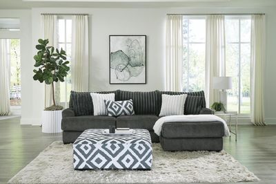 Tweed Gunmetal 2PCS Rsf Chaise