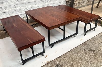 IRON AND WDN COFFEE TABLE SET OF 3 PCS 32