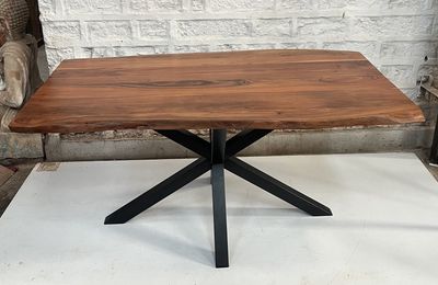 IRON AND WDN FOLDING DINING TABLE 74