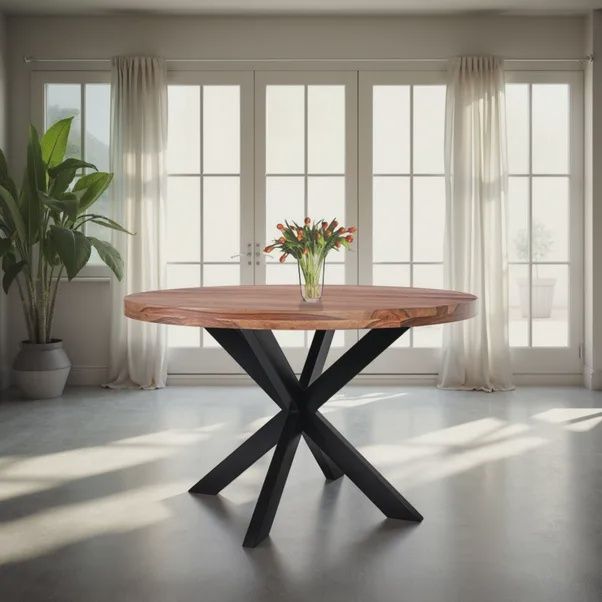 Dining Table Mid Century Modern Solid Wood 35&quot;