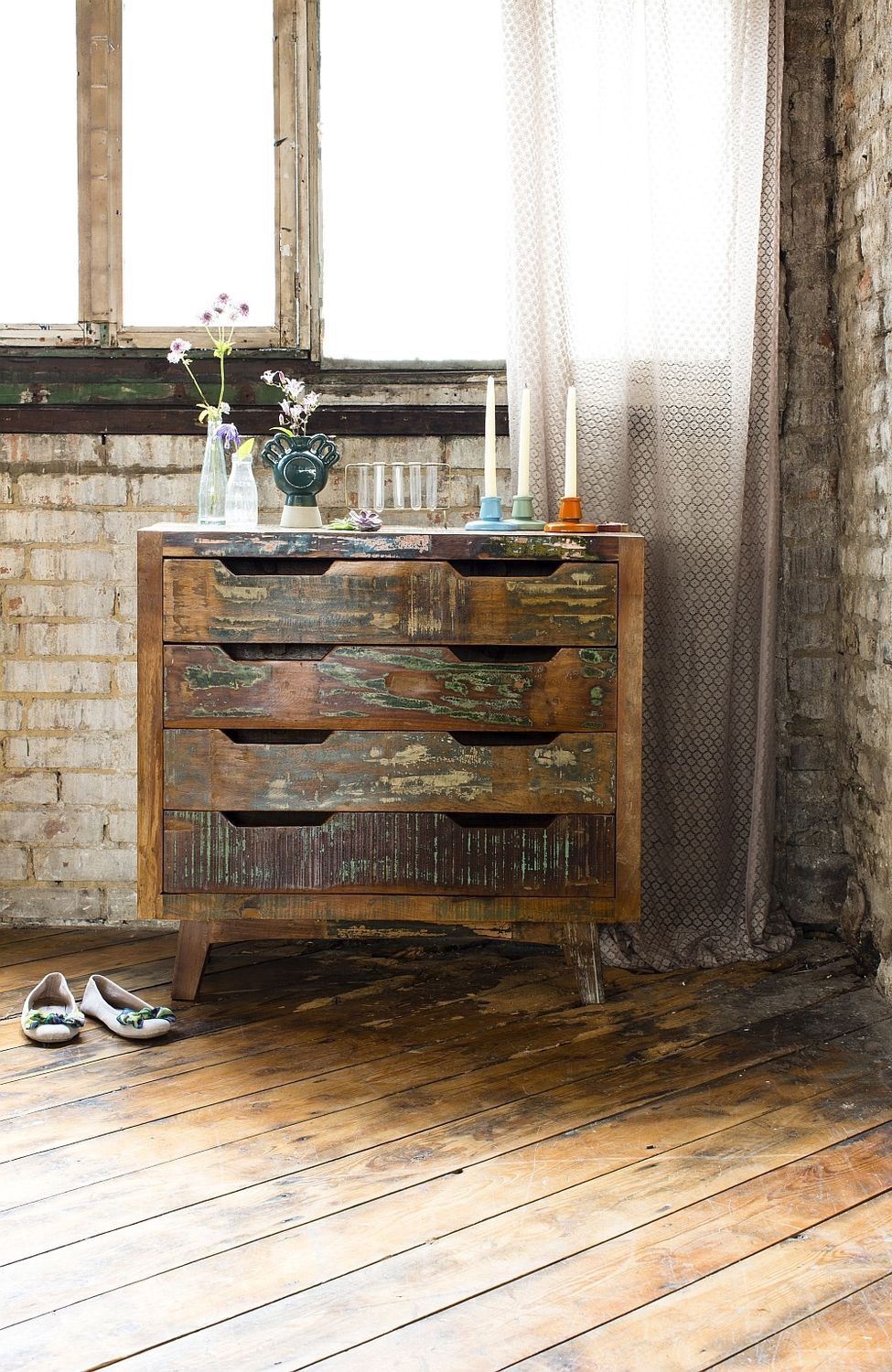 4-Door Indian Reclaimed Wood sideboard